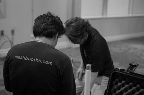 Setting up Mashbooth photo booth | Mashbooths Modern Photo Booth Rentals