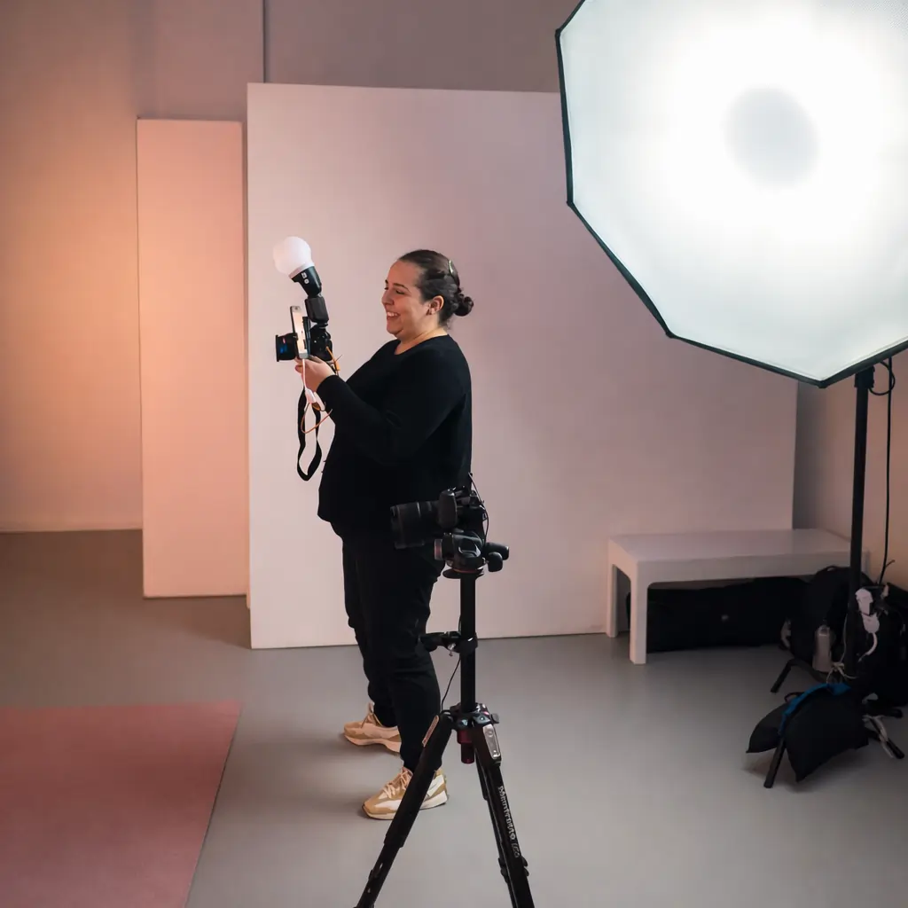 Pro Studio Photography Booth Rental | Mashbooths Modern Photo Booth Rentals Pro studio photography headshot booth rental NYC with professional lighting and DSLR camera setup