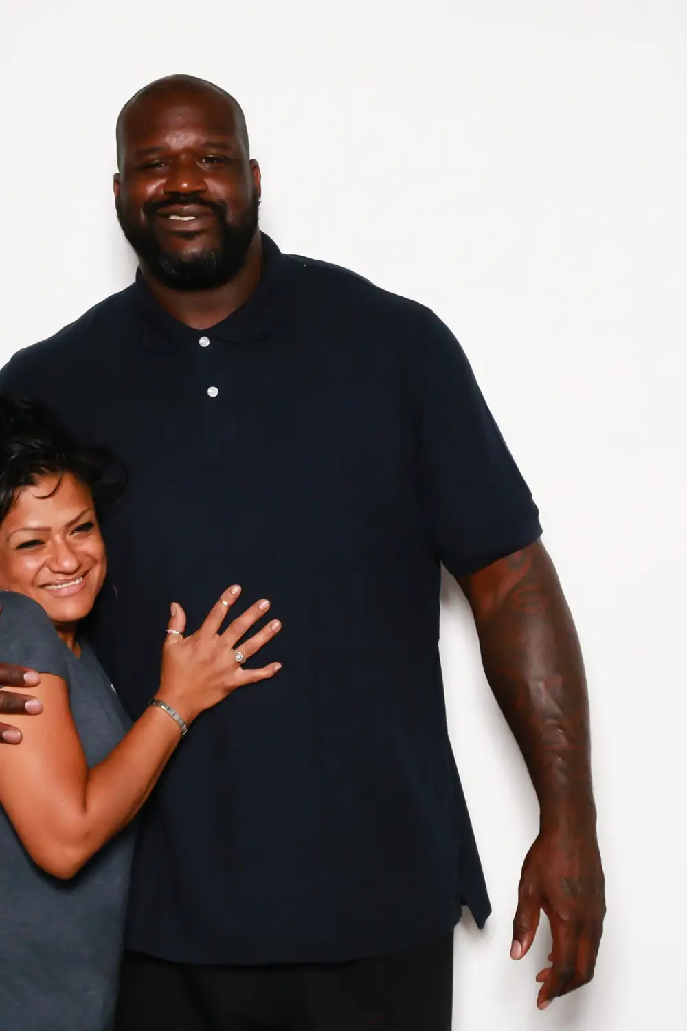 Shaquille O’Neal photo booth experience at corporate event in NYC with guest